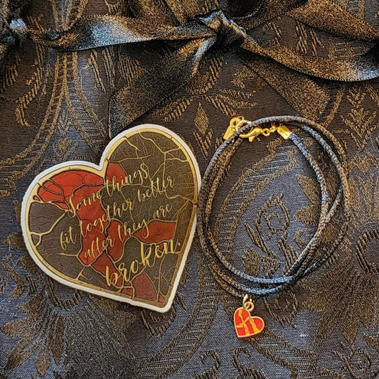 Kintsugi Heart Sticker & Pendant Set