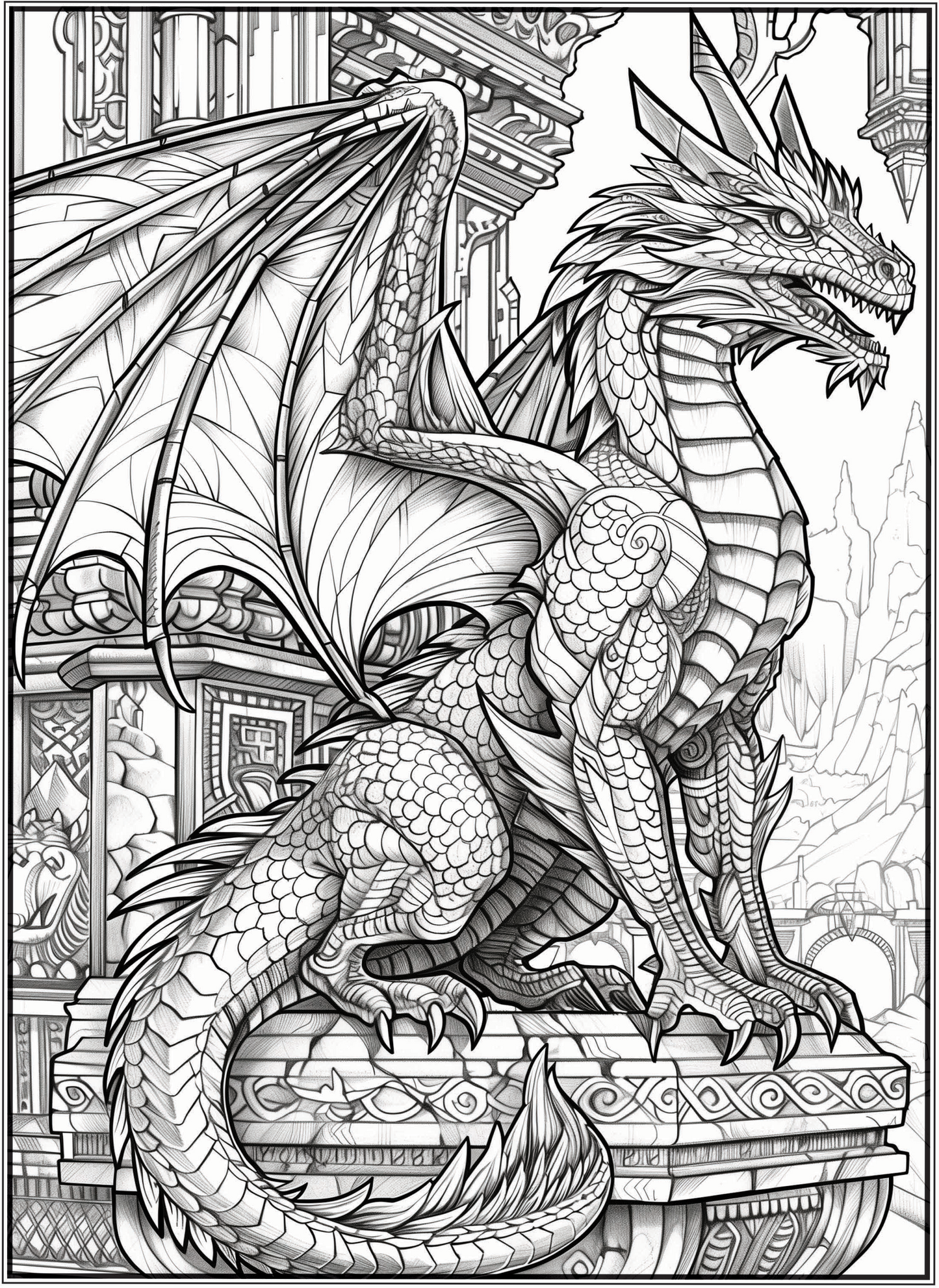 Sleeping Dragons Coloring Book